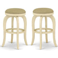 30" Wood Swivel Backless Bar Stool Set of 2 E3833