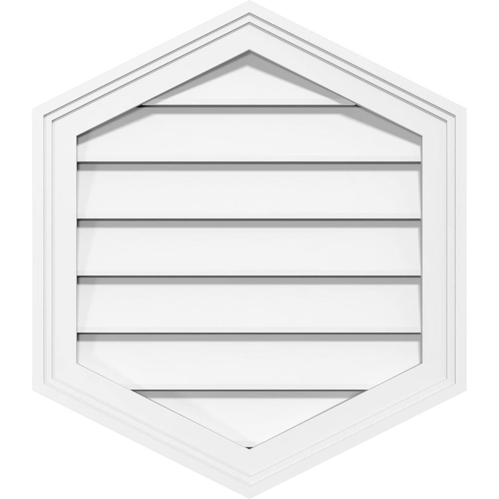 20x22W x 26x22H Vertical Peaked Surface Mount PVC Gable Vent J17420
