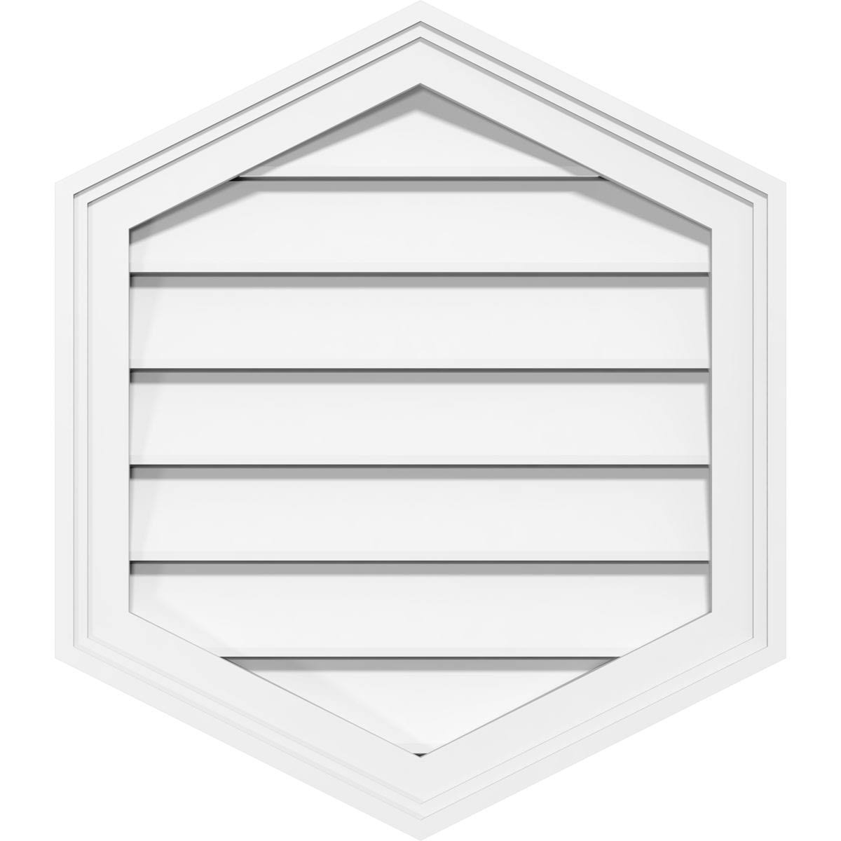 20x22W x 26x22H Vertical Peaked Surface Mount PVC Gable Vent J17420