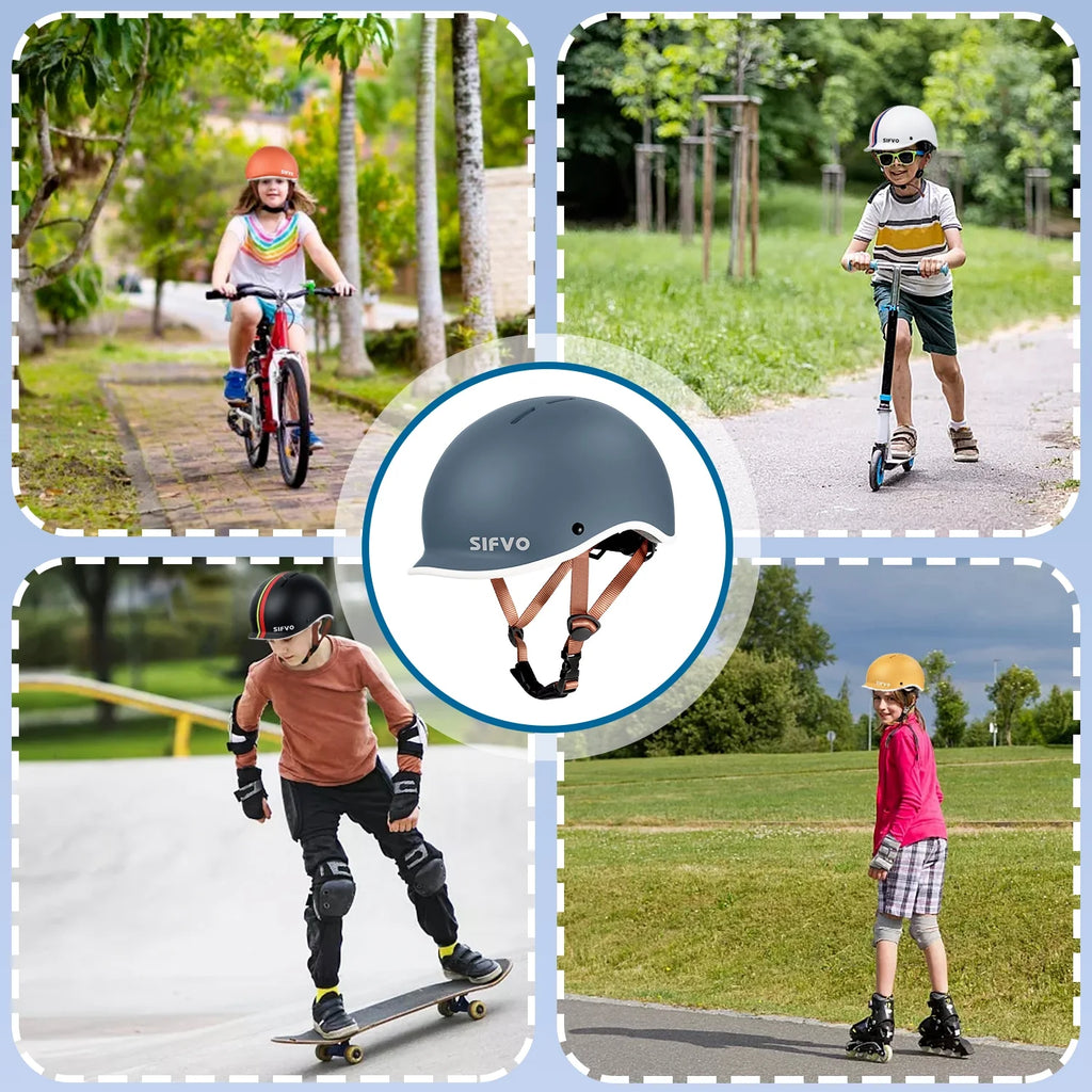 Kids Bike Helmet Skateboard Helmet Scooter Helmet Adjustable Durable（51-57cm） A279532