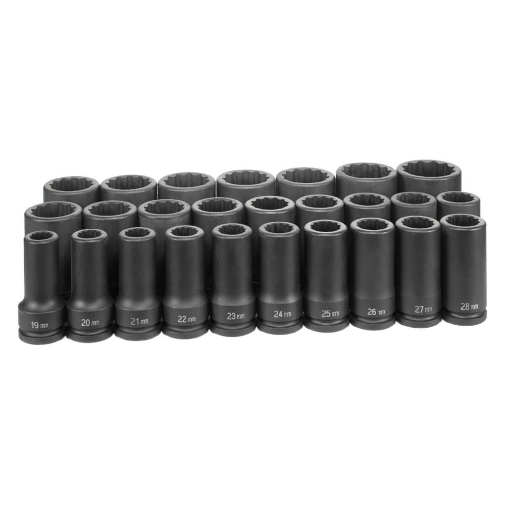 26 Piece 3/4x22 Drive 12 Point Deep Metric Master Set F435