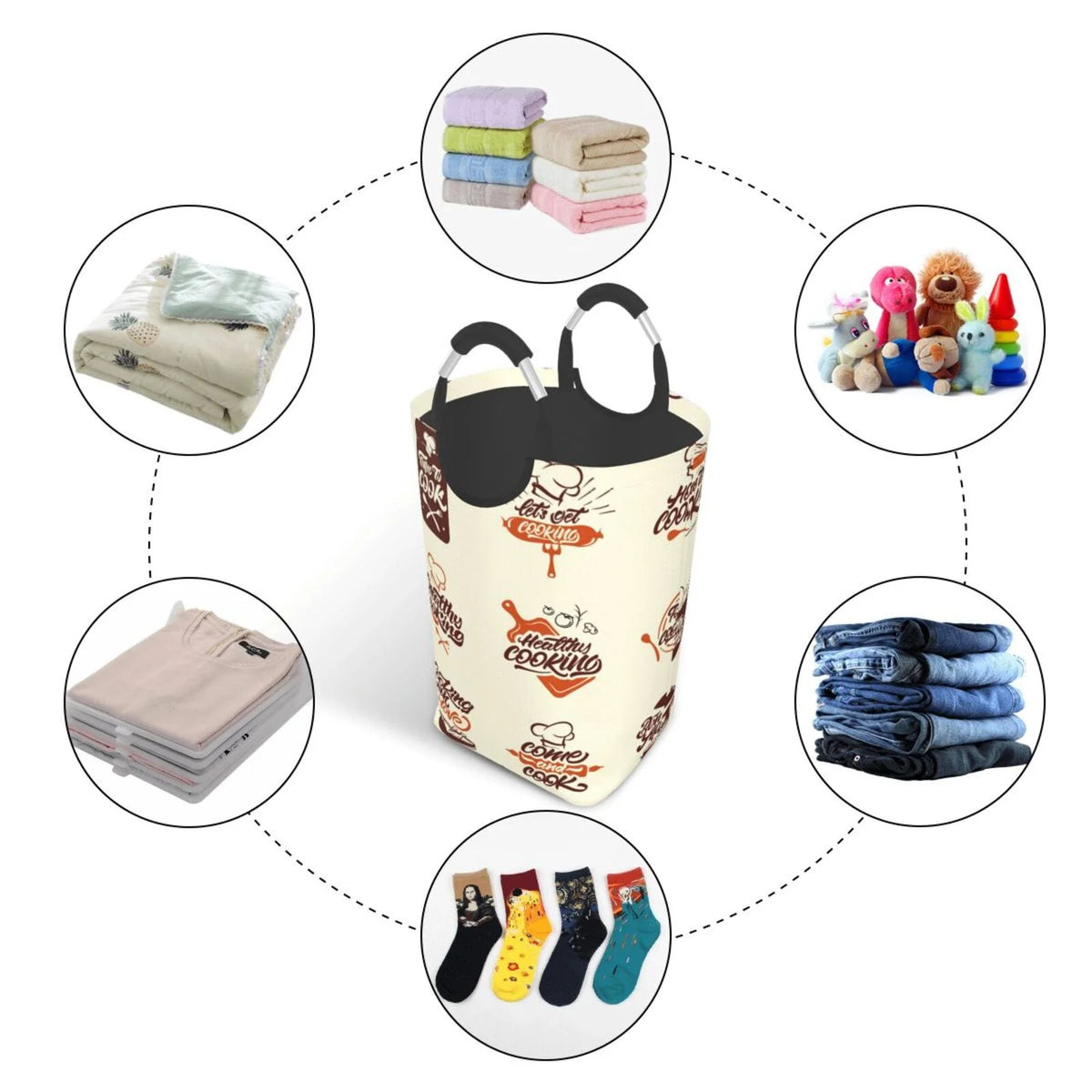 Large Canvas Fabric Laundry Hamper T245