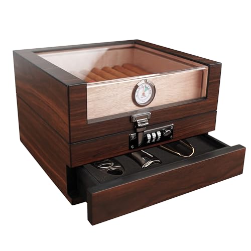Handcrafted Spanish Cedar Cigar Humidor with Digital Hygrometer O67030