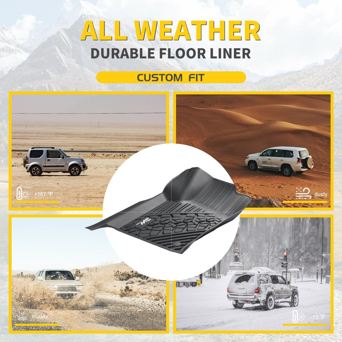 Black Floor Mats with Front Carpet Mats C643