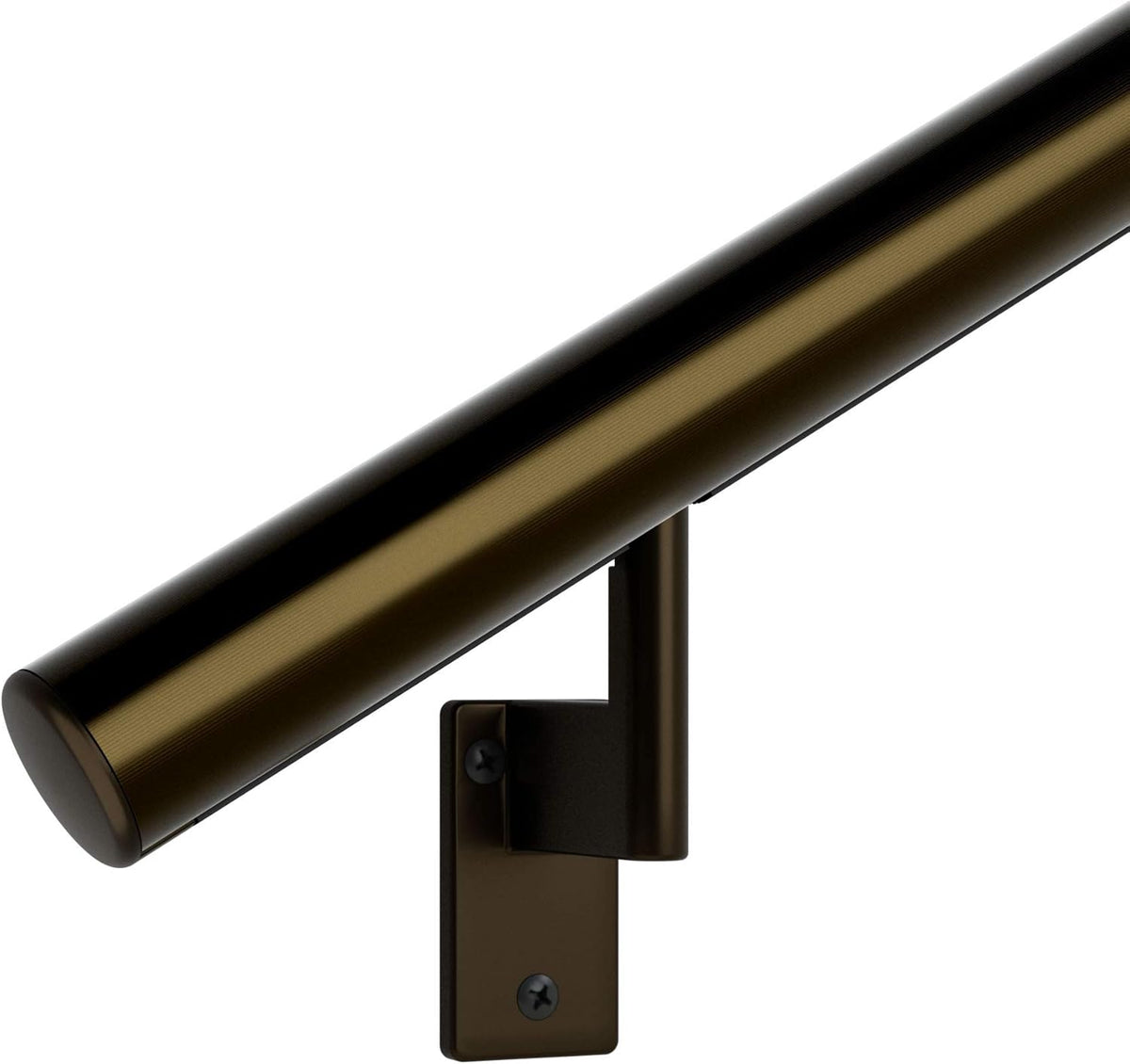 Satin Black Anodized Aluminum Handrail Kit with Wall Brackets and Endcaps W520967