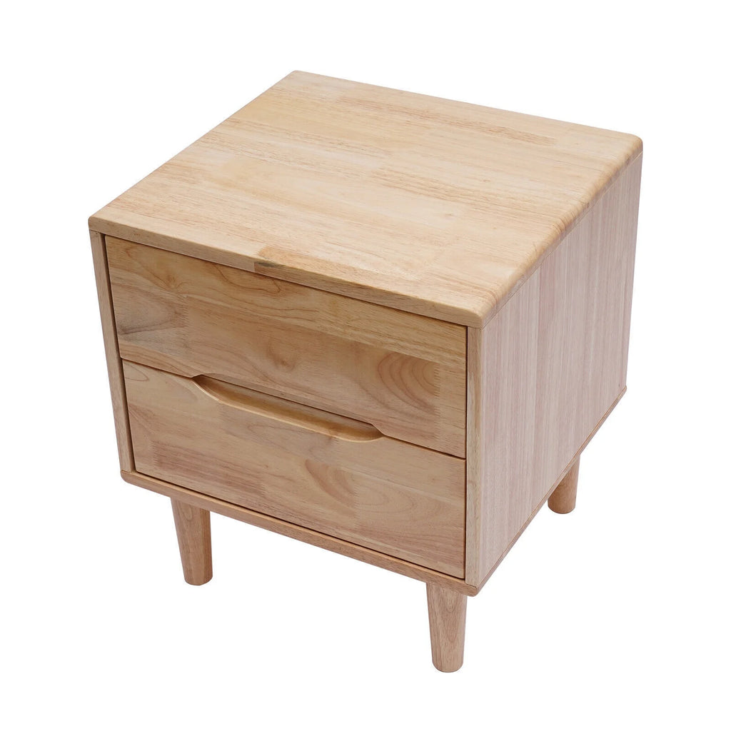 Mid Century Wood Nightstand with 2 Drawers R1275
