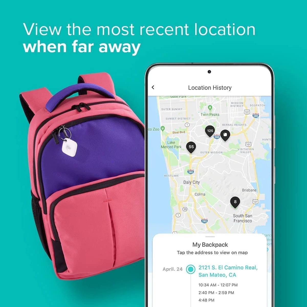 White & Black Bluetooth Tracker and Item Locator P5836