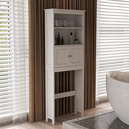 White 2 Door Wooden Floor Storage Cabinet with 1 Drawer E223