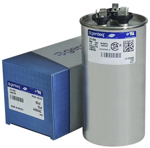 80/10 uF 440 VAC Dual Round Replacement Capacitor S5652
