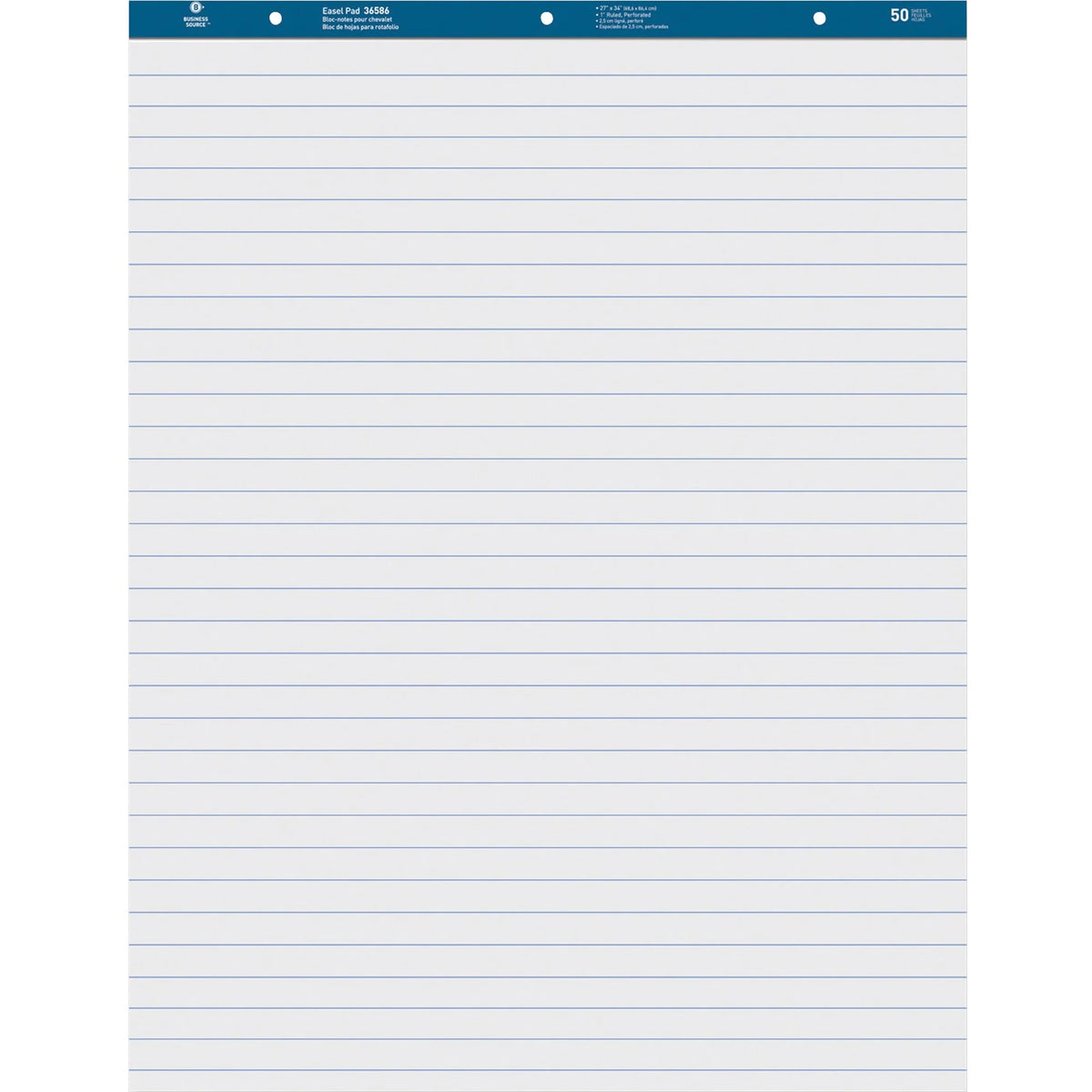 Ruled Easel Pad 50 Sheets 15 Lb 27" X 34" White Paper T349
