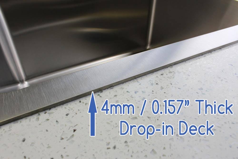 33 inch Drop in Stainless Steel Kitchen Sink 16 Gauge Double Bowl H971332