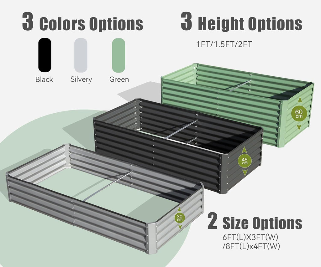 Gray Galvanized Raised Garden Bed B879000
