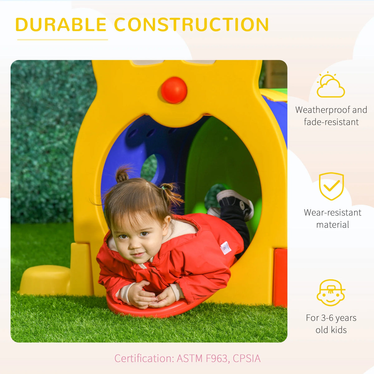 Kids Caterpillar Tunnel Climb-N-Crawl Play C87056