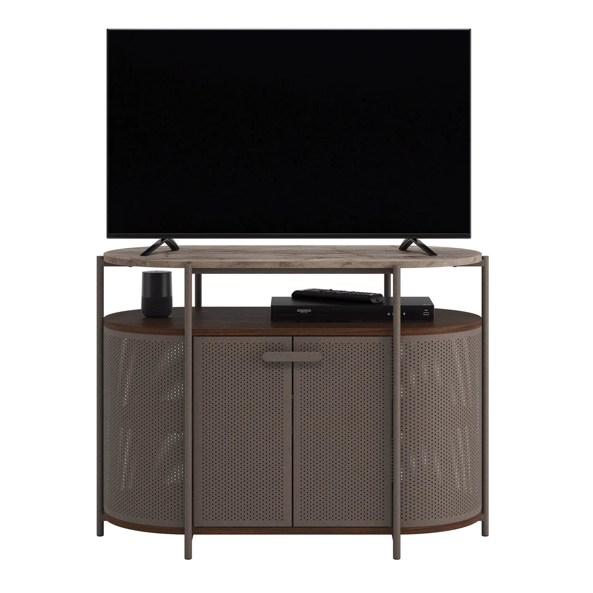 Mid-Century Modern TV Stand, Umber Wood Finish F608690