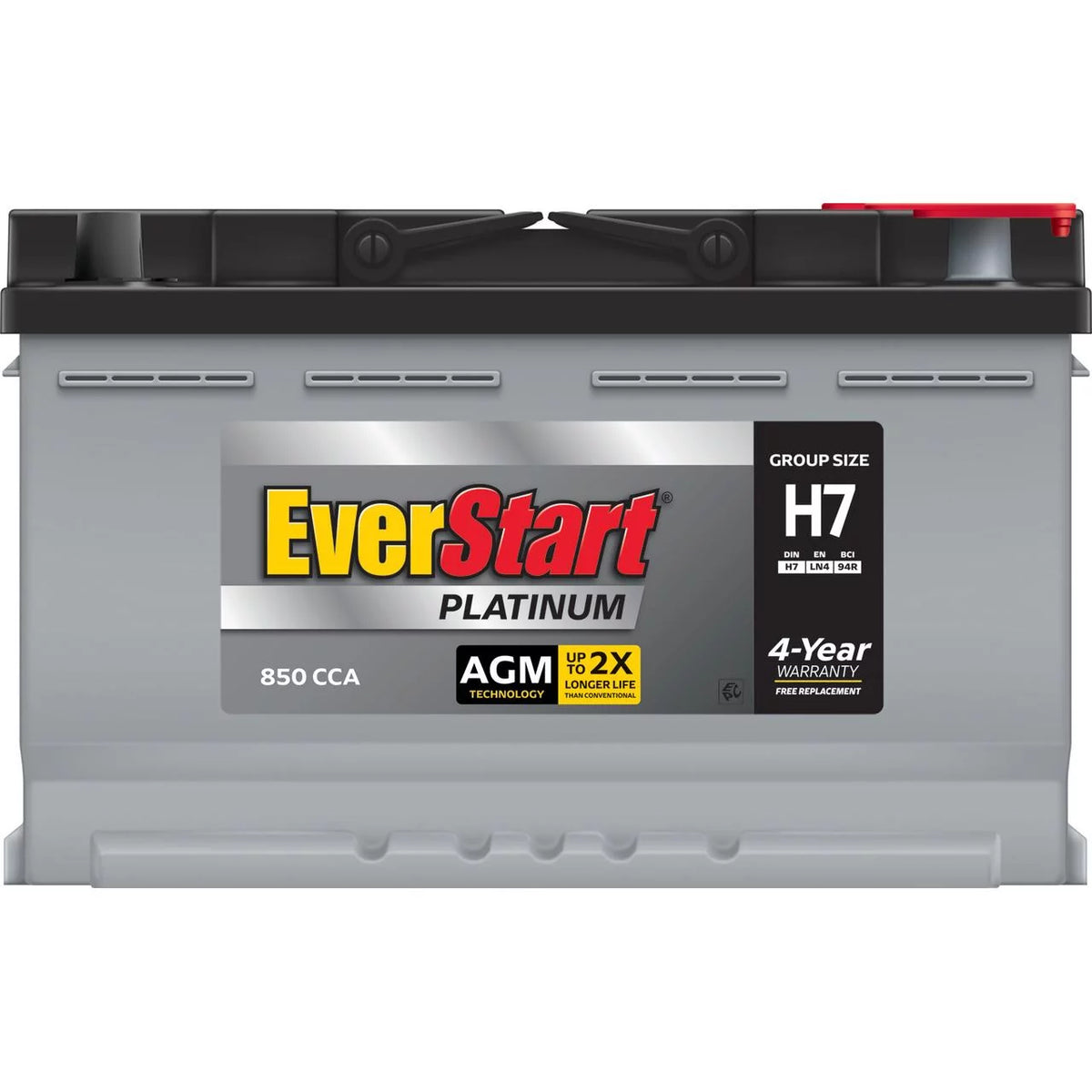 AGM Automotive Battery, Group Size H7 / LN4 / 94R 12 Volt, 800 CCA 140 RC V851