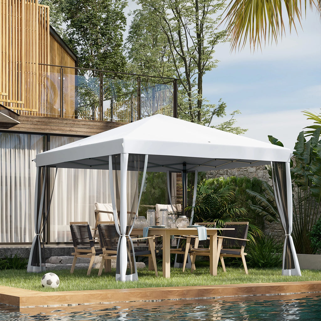10' x 10' Pop Up Canopy Tent with Netting V7202