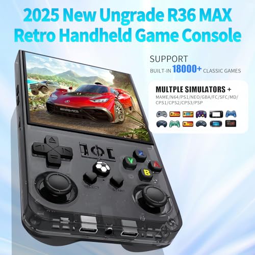 Retro Handheld Game Console with 64G Built-in 18000+ Classic Games, 4.0" IPS Screen (Black) R77045