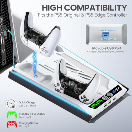 PS5 Stand with Cooling Fan and Charging Station S55768