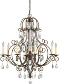 Bronze 8-Light Crystal Candle Chandelier A8666