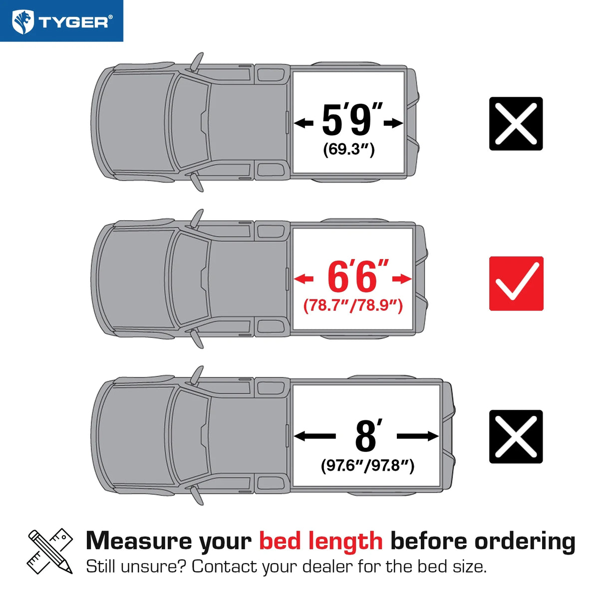 Soft Roll-up Truck Bed Tonneau Cover for 6'7" Bed A305