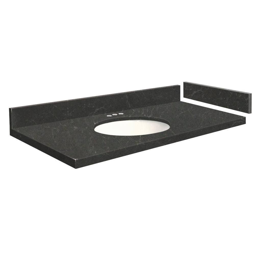 Black Carrara Quartz Bathroom Vanity Top J424
