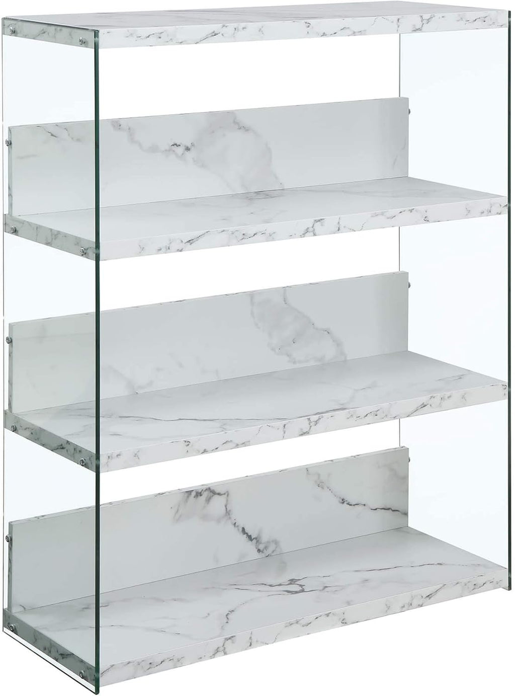 4 Tier Wide Weathered Gray Bookcase Y6366