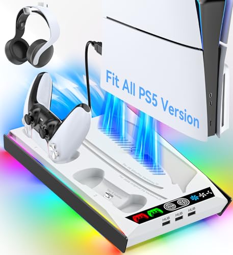 PS5 Stand with Cooling Fan and Charging Station S55768