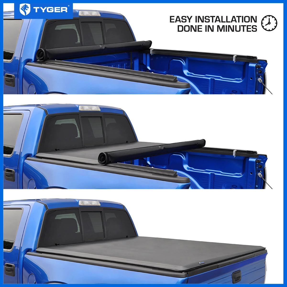 Soft Roll-up Truck Bed Tonneau Cover for 6'7" Bed A305