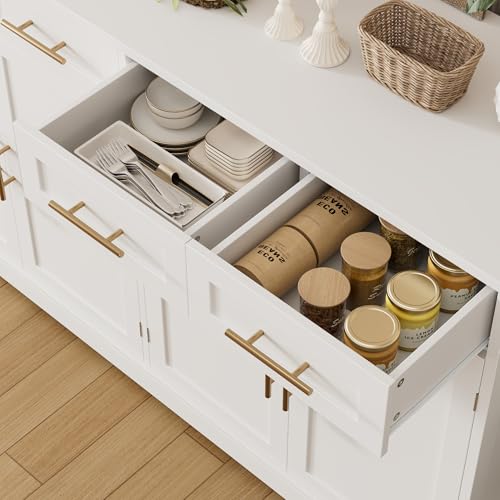 60" Ash Gray Buffet Sideboard with 4 Drawer Z590