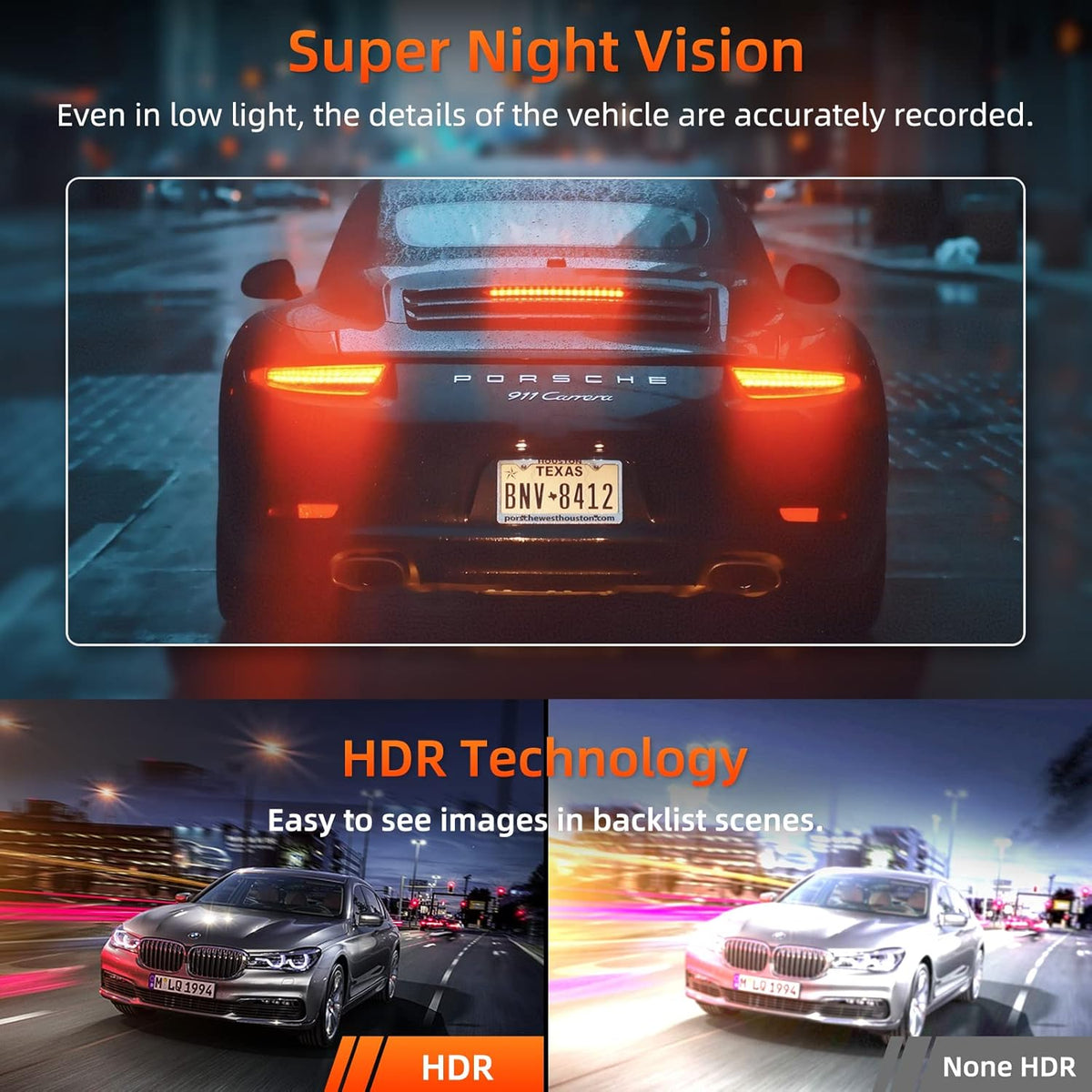 4K+1080P WiFi GPS Dash Camera with 64G SD Card A15612