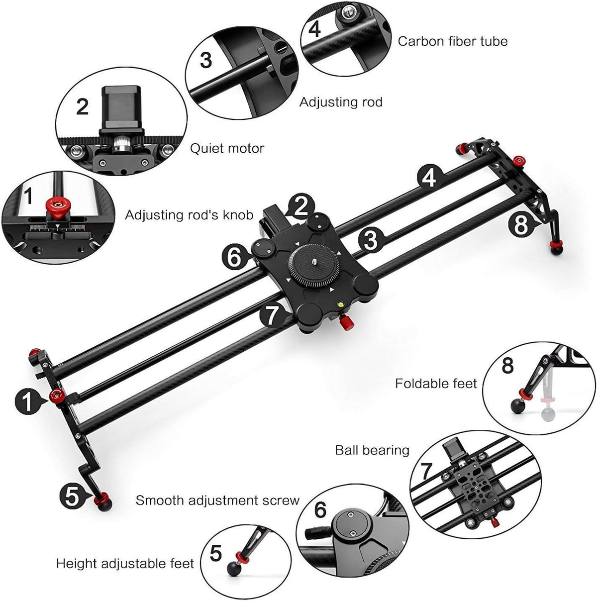 31 80cm Camera Slider Track Dolly Rail System A1392