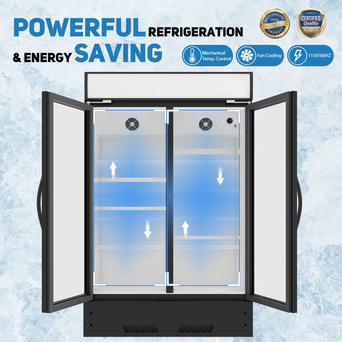 38" Glass Door Upright Beverage Refrigerator P303