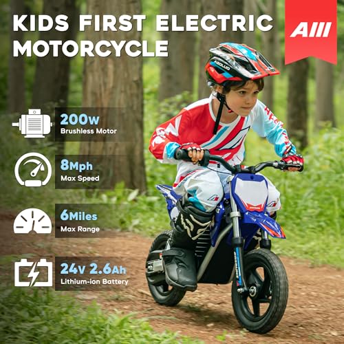Red Electric Dirt Bike with 12-Inch Off-Road Tires B8237