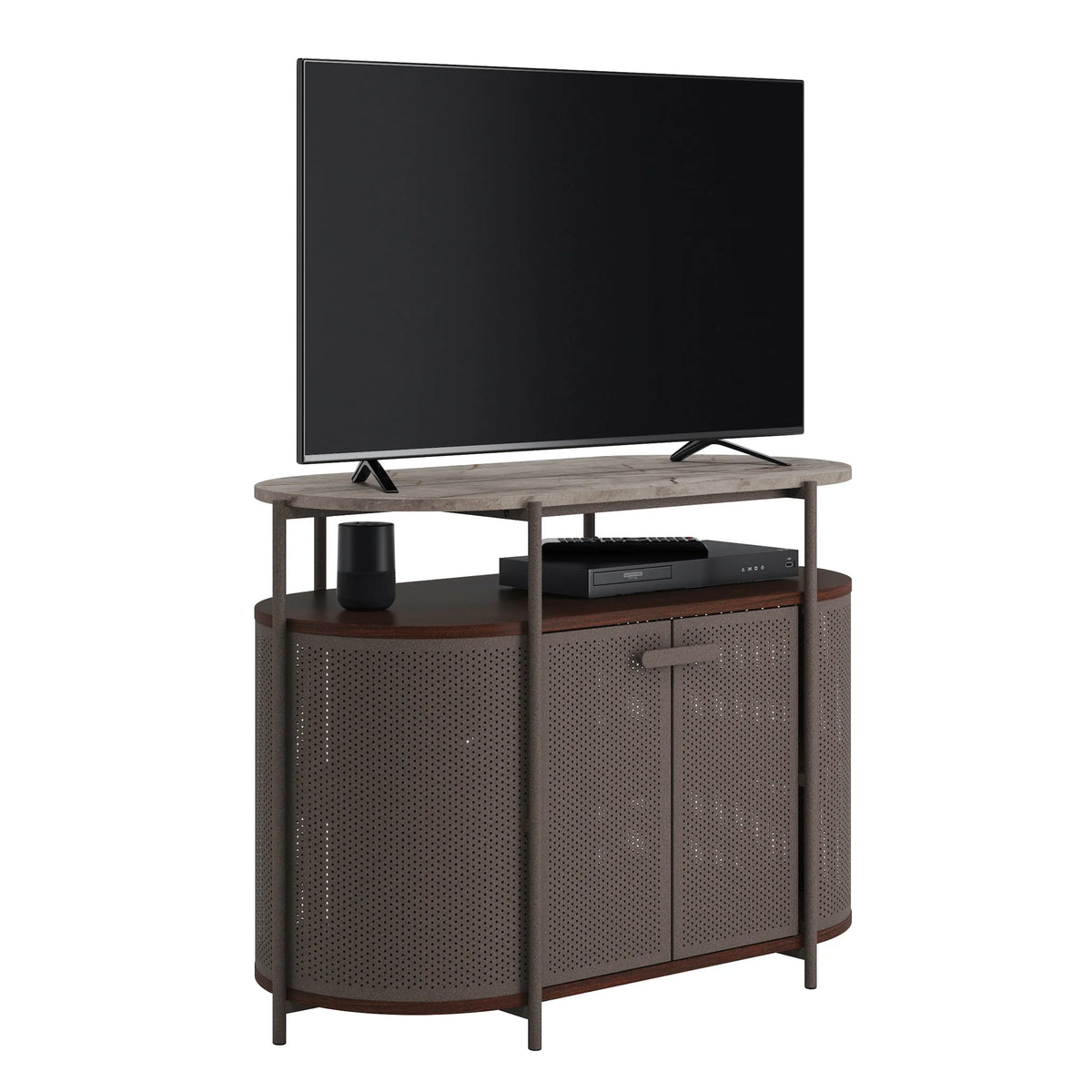 Mid-Century Modern TV Stand, Umber Wood Finish F608690