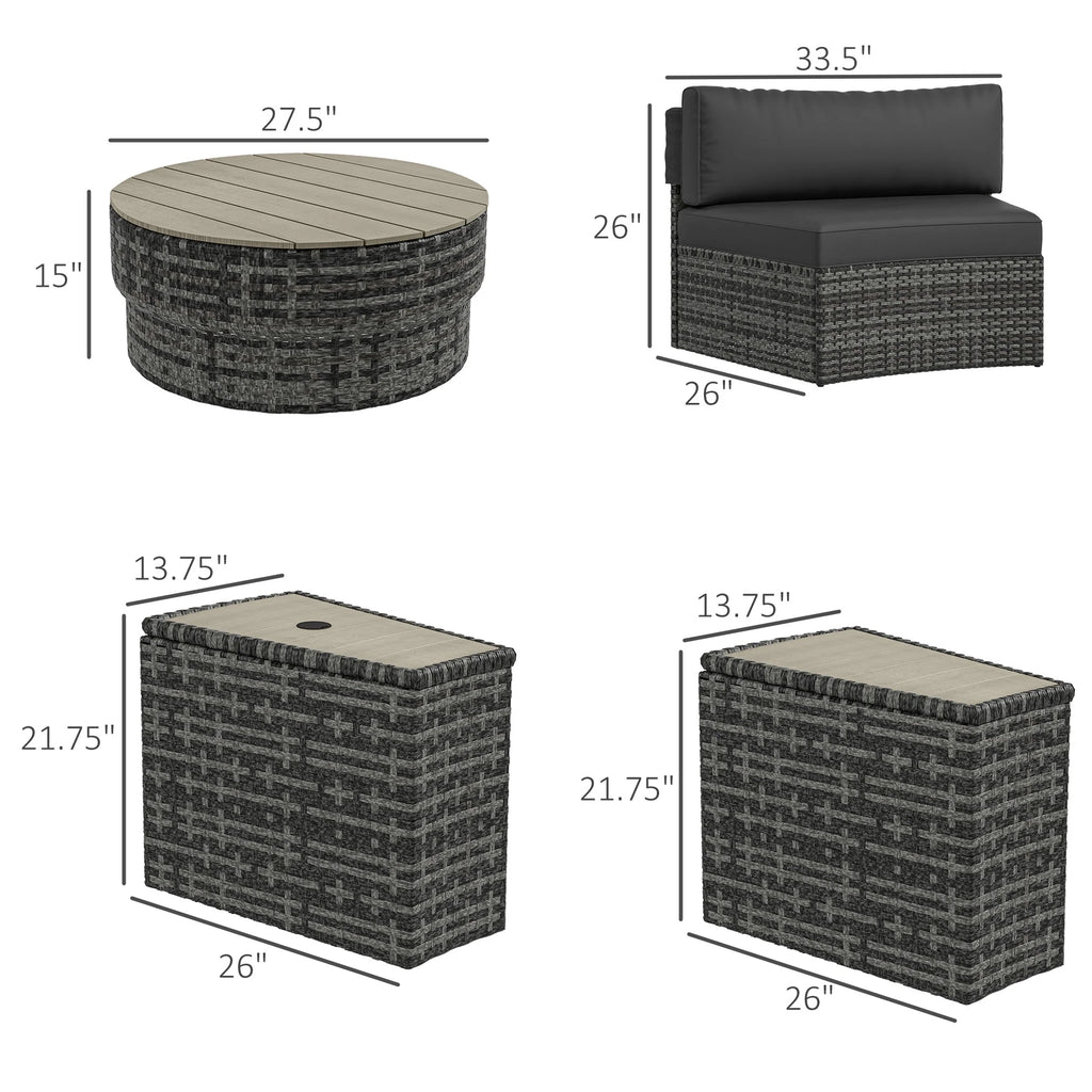 Gray 8pc Patio Furniture Set with Sofa and Chair M739761