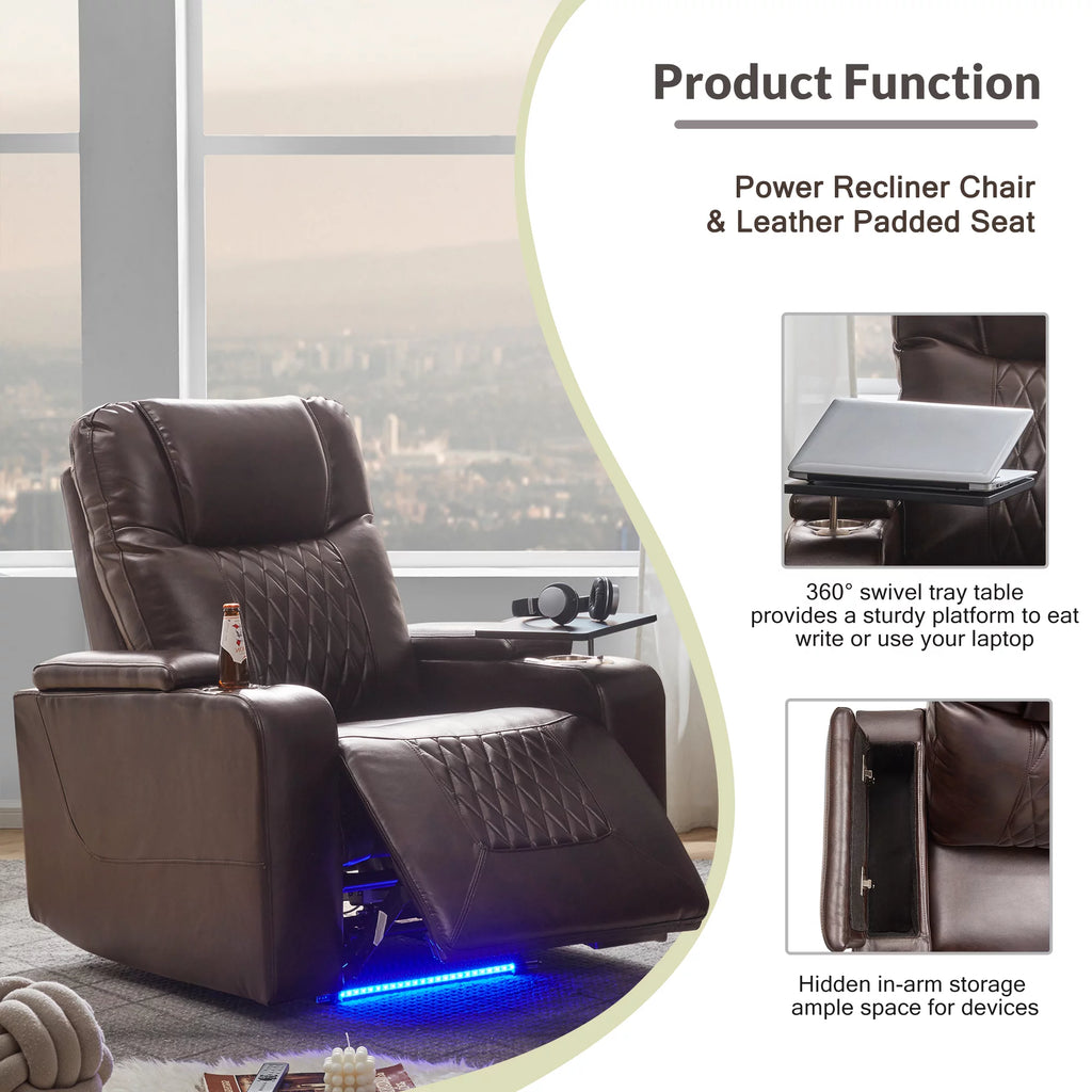 Power Motion Recliner with Cup Holders and USB Charge Port G148