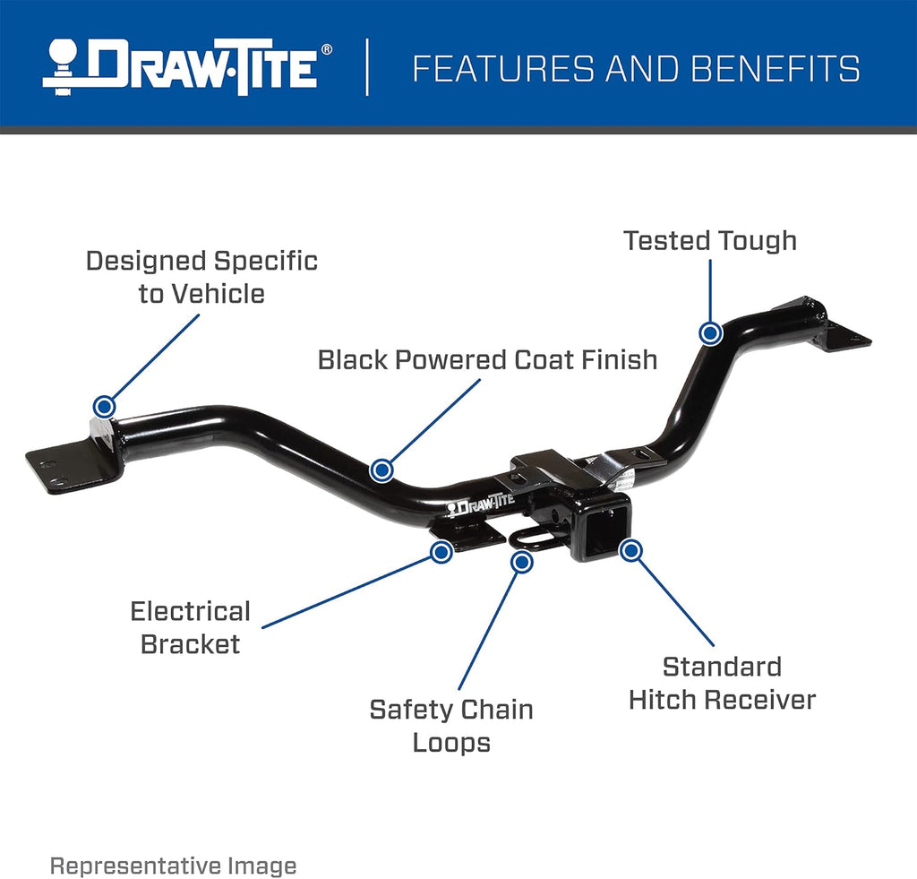 Class 4 Trailer Hitch, 2 Inch Receiver, Black S212