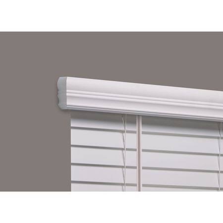Cordless Faux Wood Blind, White, 21x22w x 56 D244