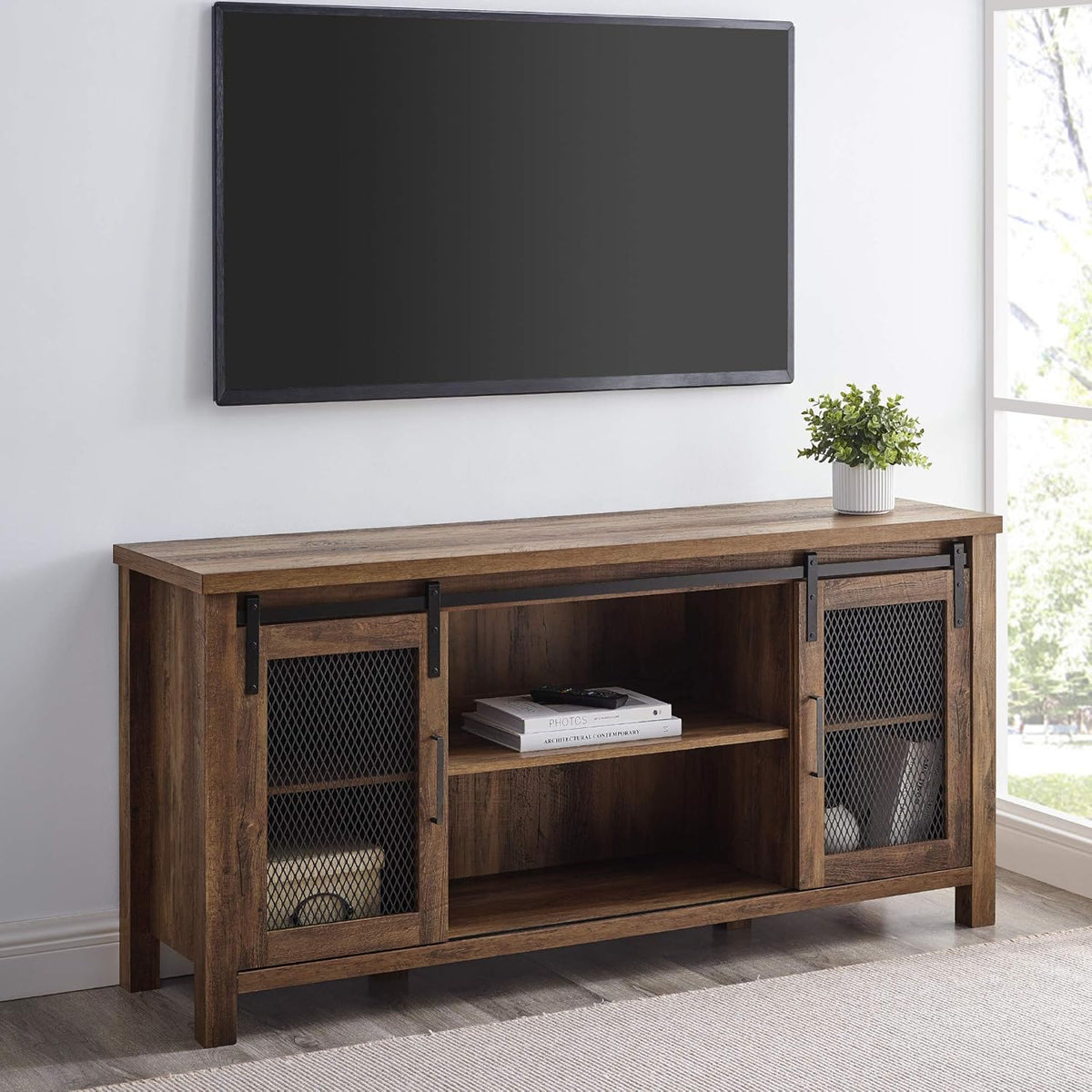 70 Inch Wood TV Stand Storage Cabinet C5362