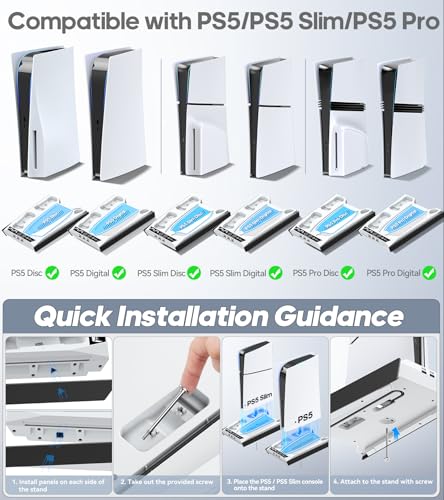 PS5 Stand with Cooling Fan and Charging Station S55768