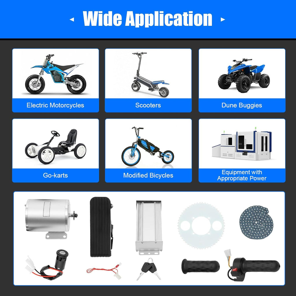 48-72V 3000W 6000RPM Brushless Motor Kit S923448