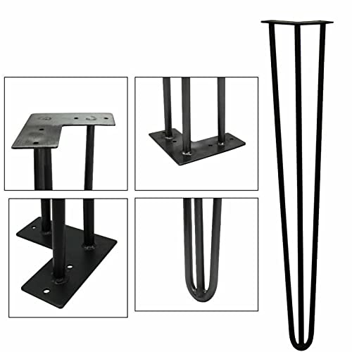 Black 2-Rod Metal Table Legs H212996