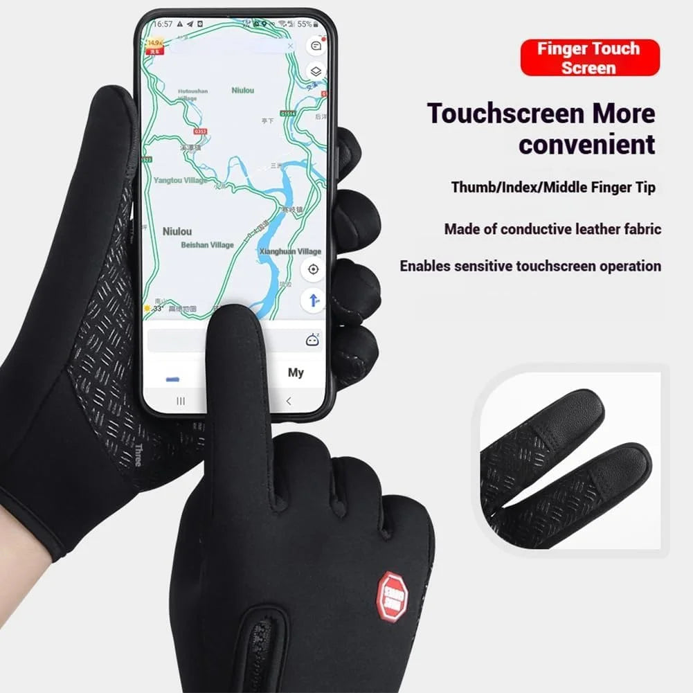 Waterproof Windproof Thermal Touchscreen Gloves with Non-Slip Grip S552683