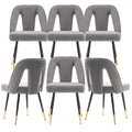 Velvet Upholstered Dining Chairs Set of 6 T878