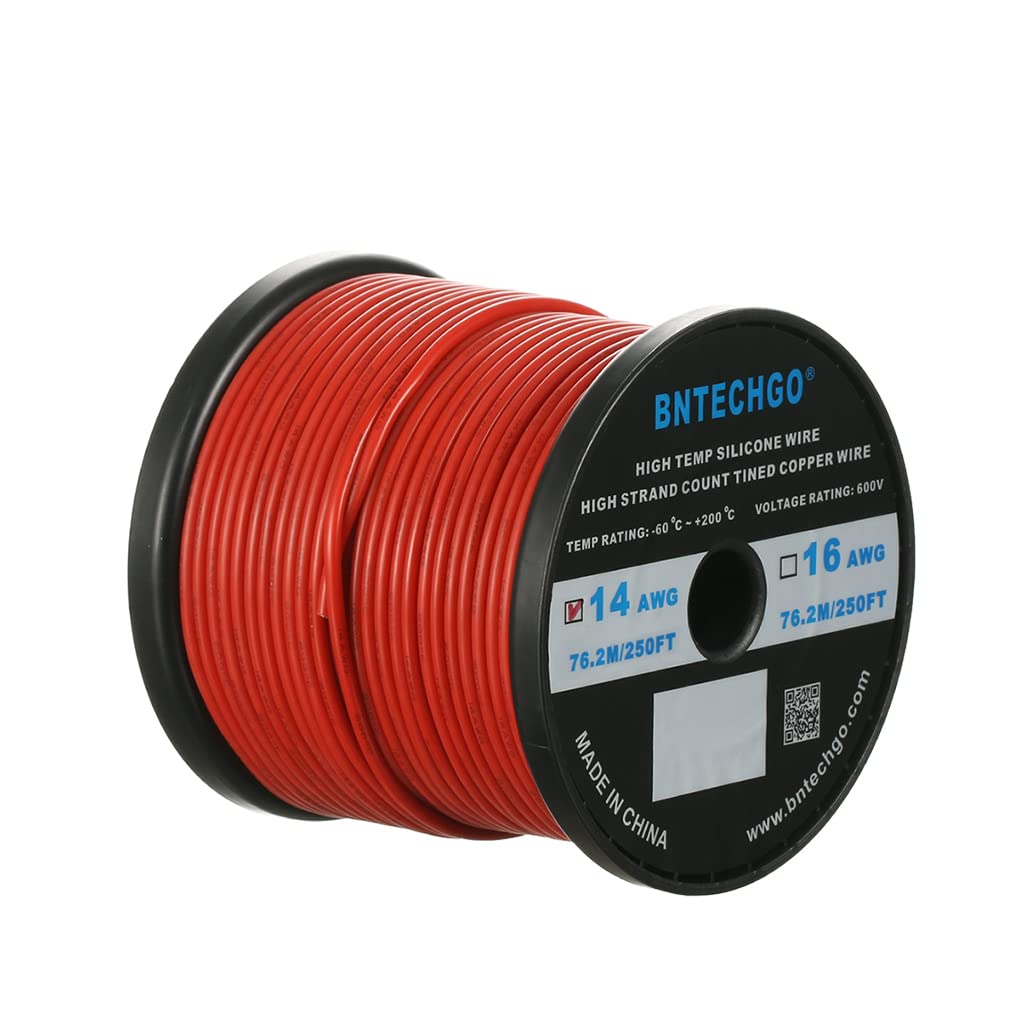 14 Gauge Silicone Wire Spool 200 ft Blue 14 AWG Stranded Tinned Copper Wire Pack of 2 P7669