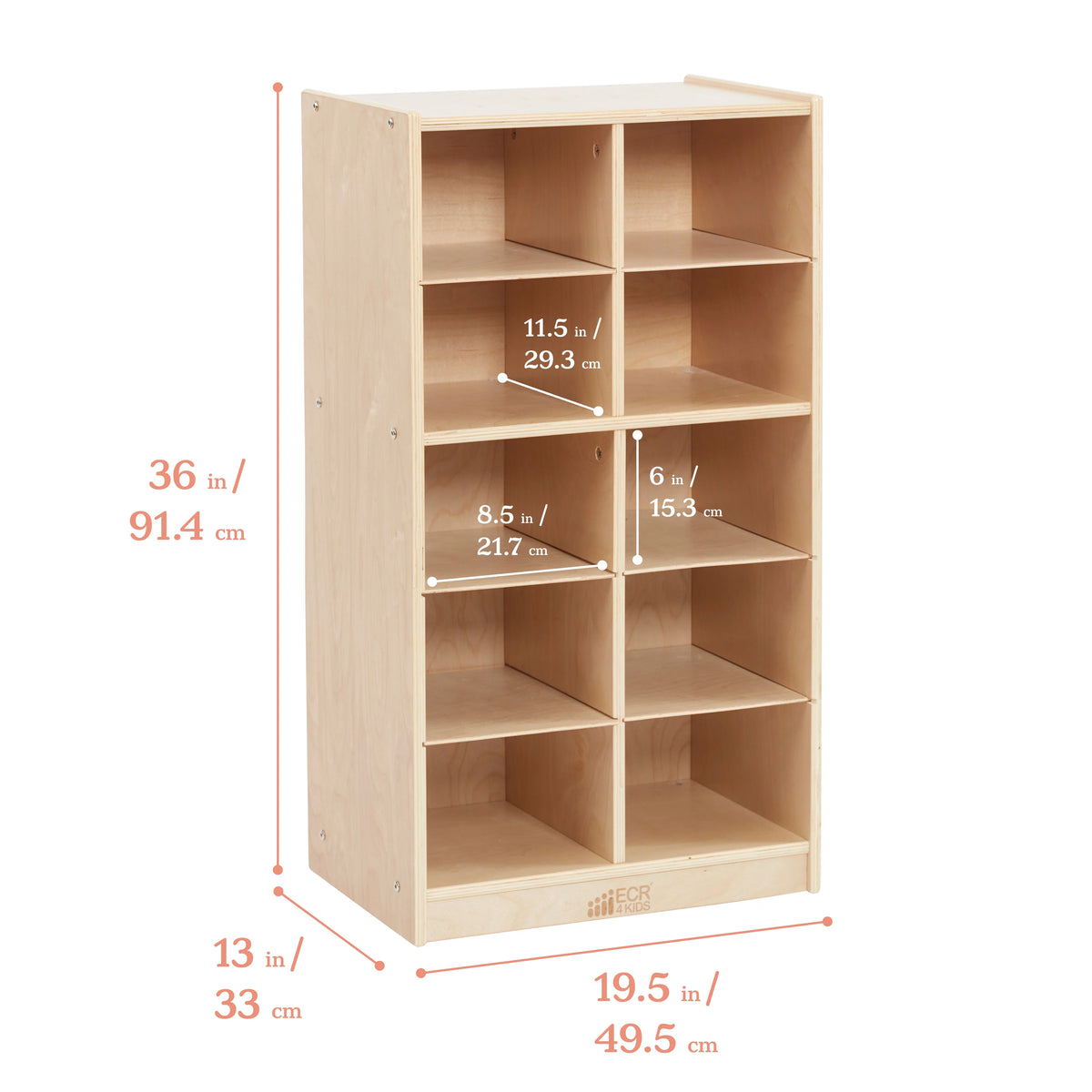 10 Cubby Mobile Tray Storage Cabinet V192