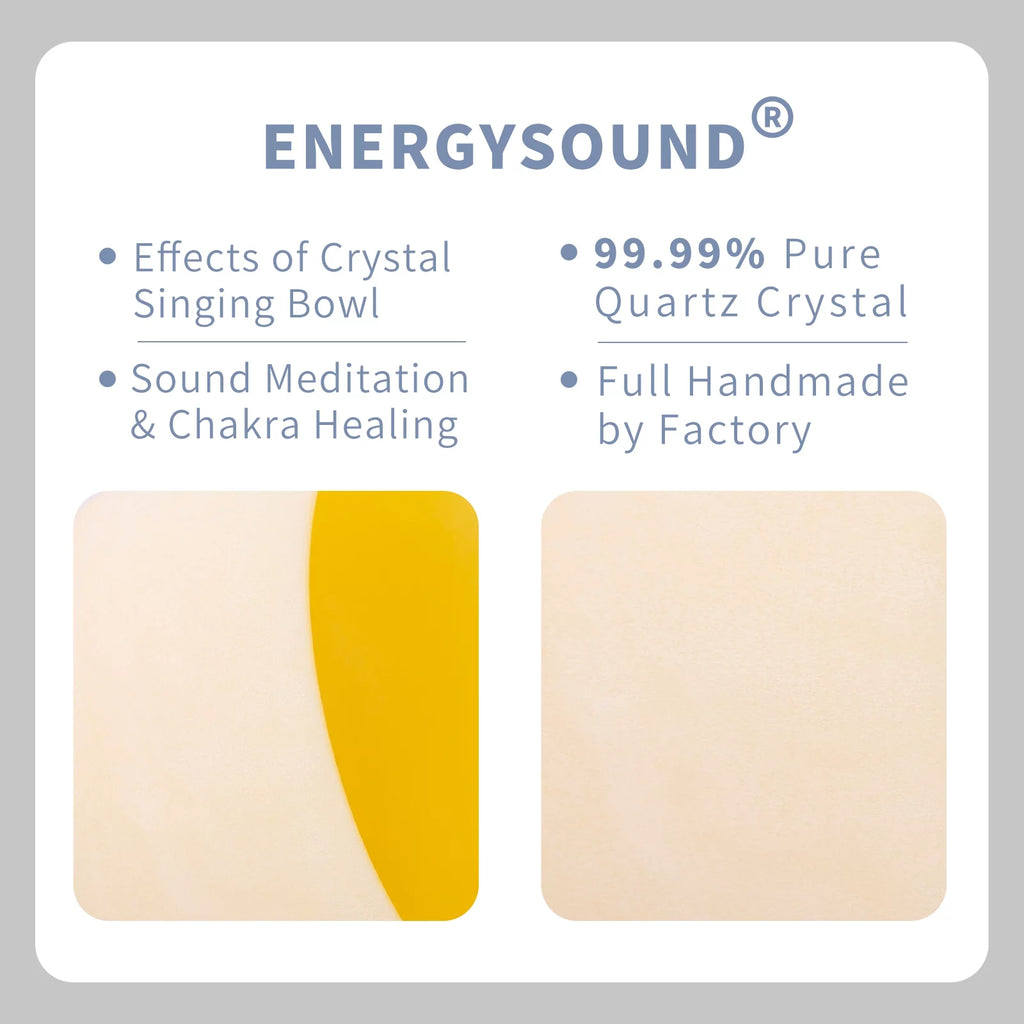 Yellow 10 inch Frosted Quartz Crystal Singing Bowl W789