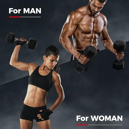 Rubber Encased Hex Dumbbell Sets P66429
