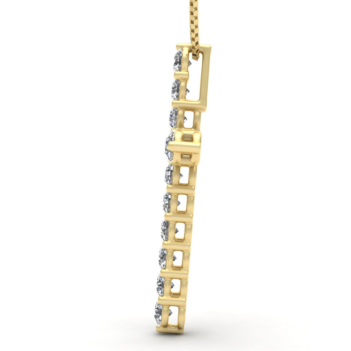 14k Yellow Gold Diamond Cross Pendant Necklace G297600