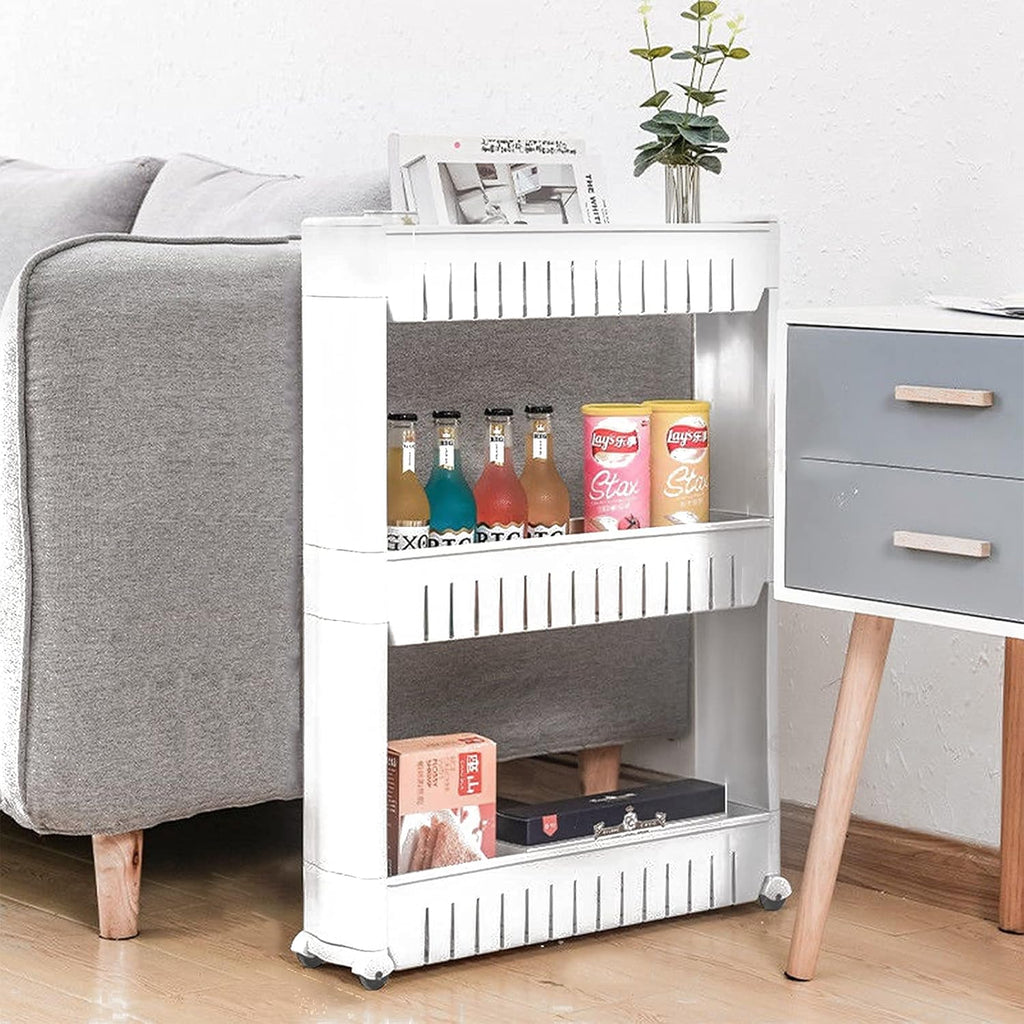 3 Tier Slim Rolling Storage Cart with Wheels D363